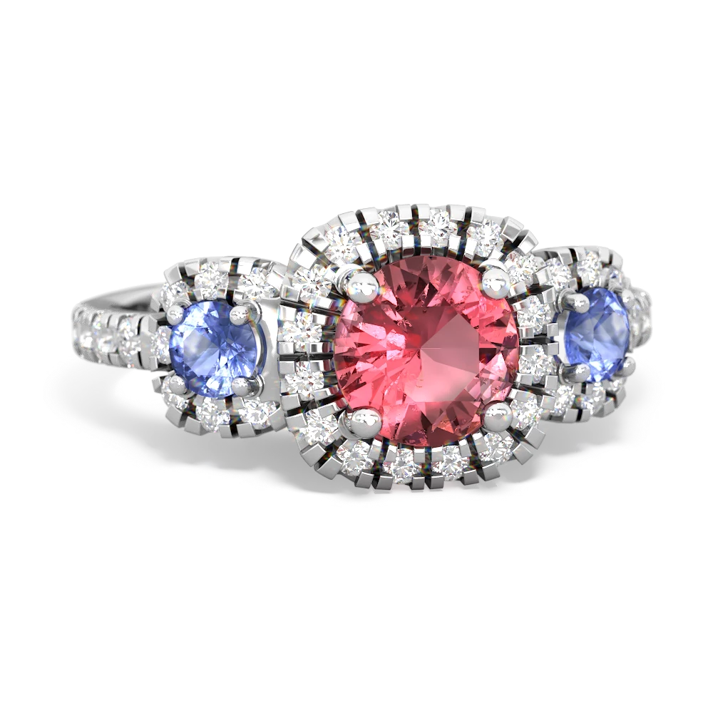 Pink Tourmaline Regal Halo 14K White Gold ring R5350