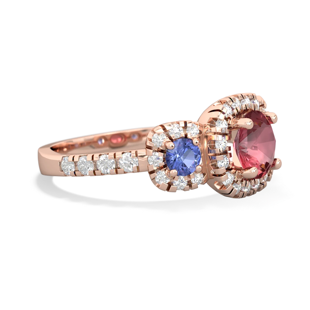 Pink Tourmaline Regal Halo 14K Rose Gold ring R5350