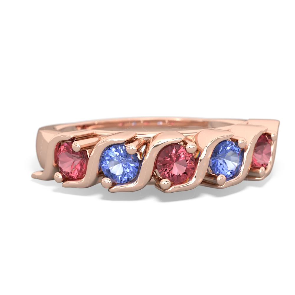 Pink Tourmaline Anniversary Band 14K Rose Gold ring R2089