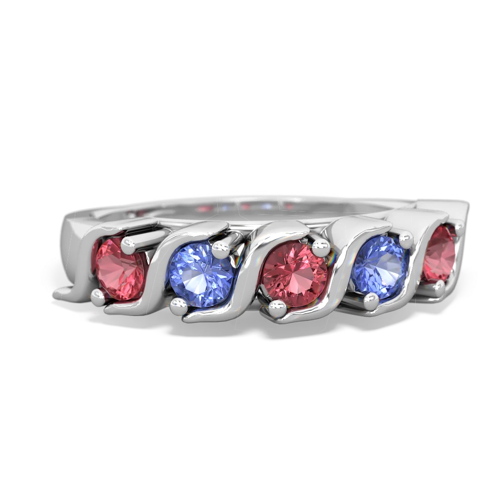 Pink Tourmaline Anniversary Band 14K White Gold ring R2089