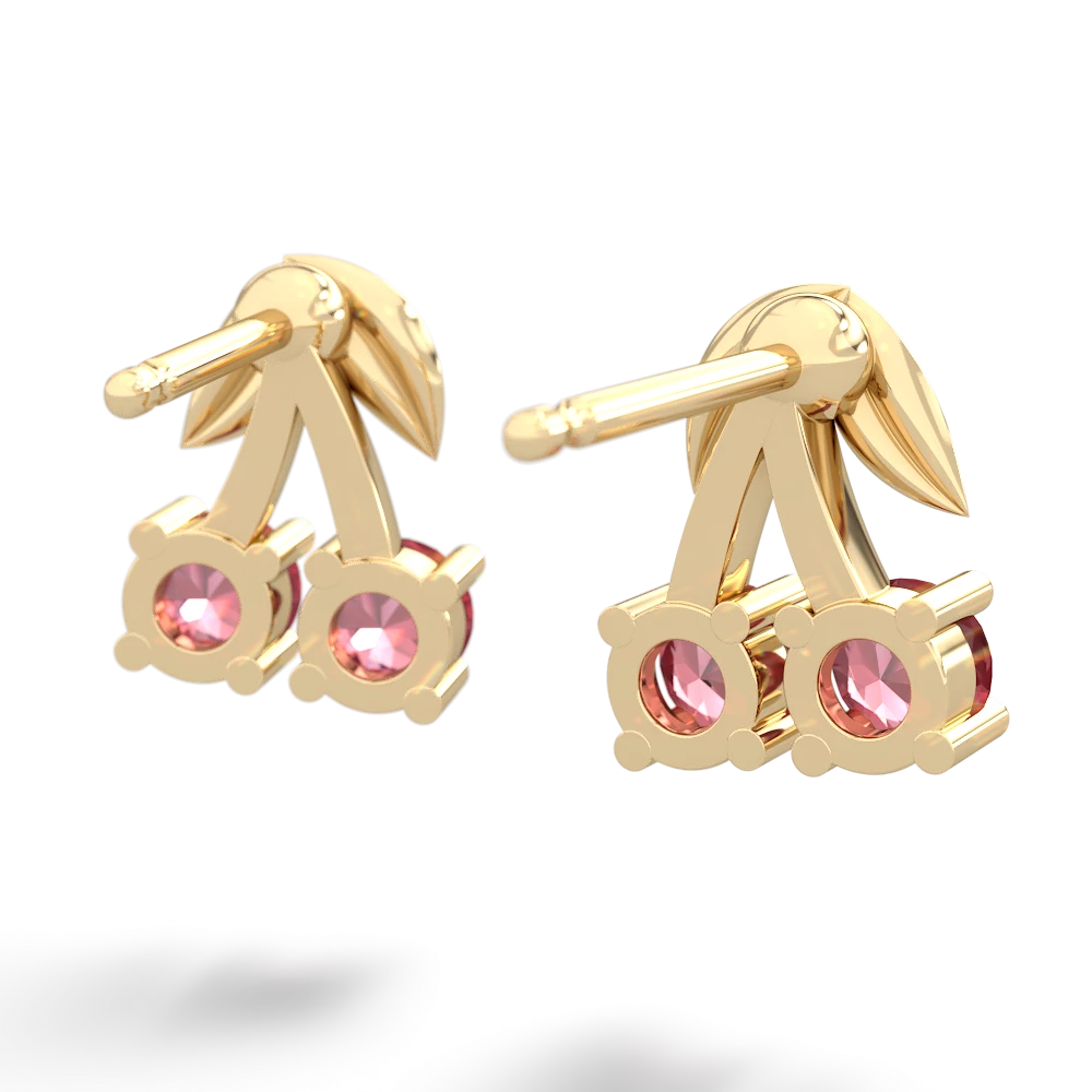 Pink Tourmaline Sweet Cherries 14K Yellow Gold earrings E7001