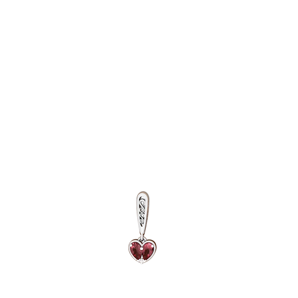 Pink Tourmaline Filligree Heart 14K White Gold earrings E5070