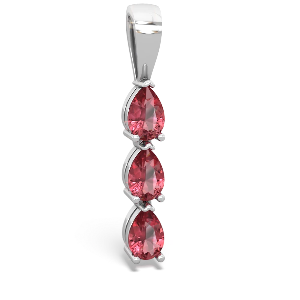 Garnet Dew Drops 14K White Gold pendant P2251