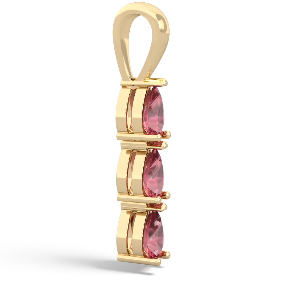 Pink Tourmaline Dew Drops 14K Yellow Gold pendant P2251