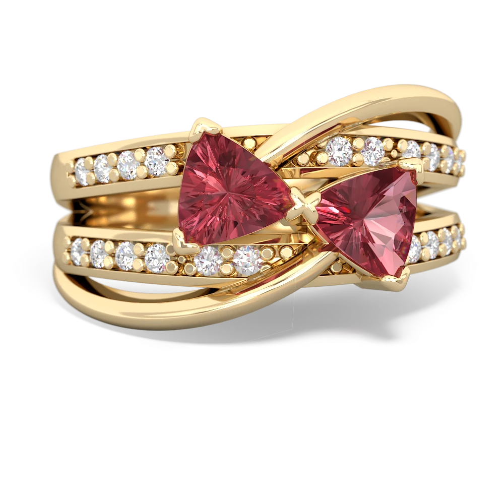 Pink Tourmaline Bowtie 14K Yellow Gold ring R2360