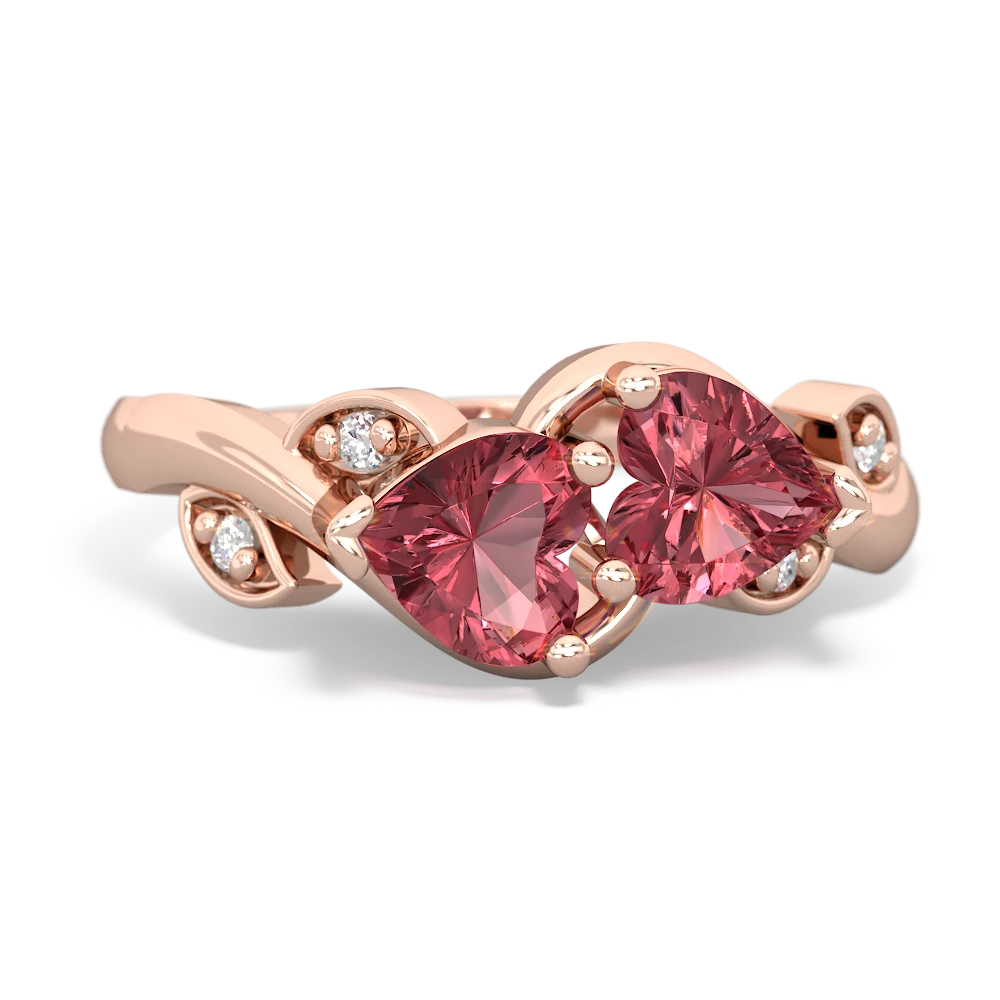 Pink Tourmaline Floral Elegance 14K Rose Gold ring R5790