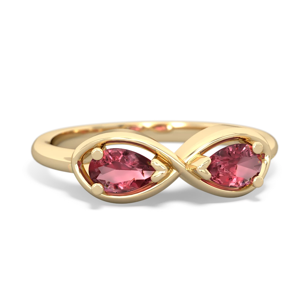 Pink Tourmaline Infinity 14K Yellow Gold ring R5050