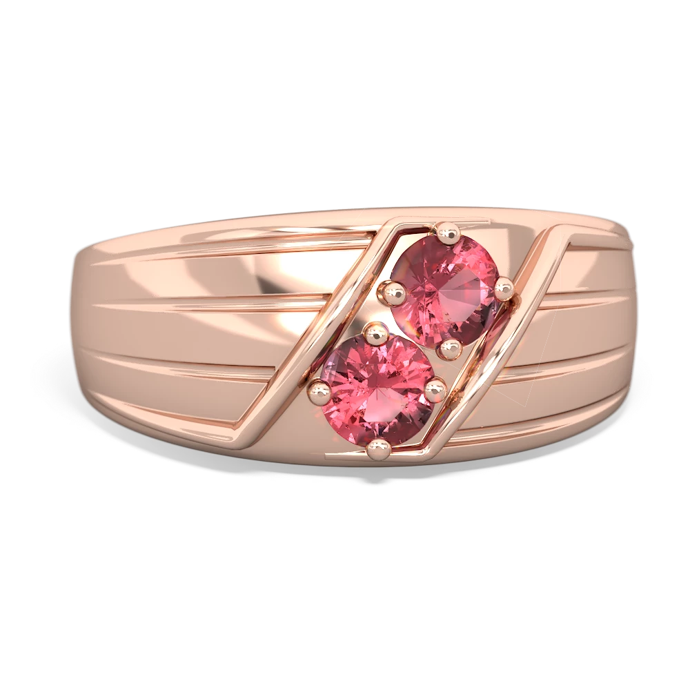 Pink Tourmaline Men's Streamline 14K Rose Gold ring R0460