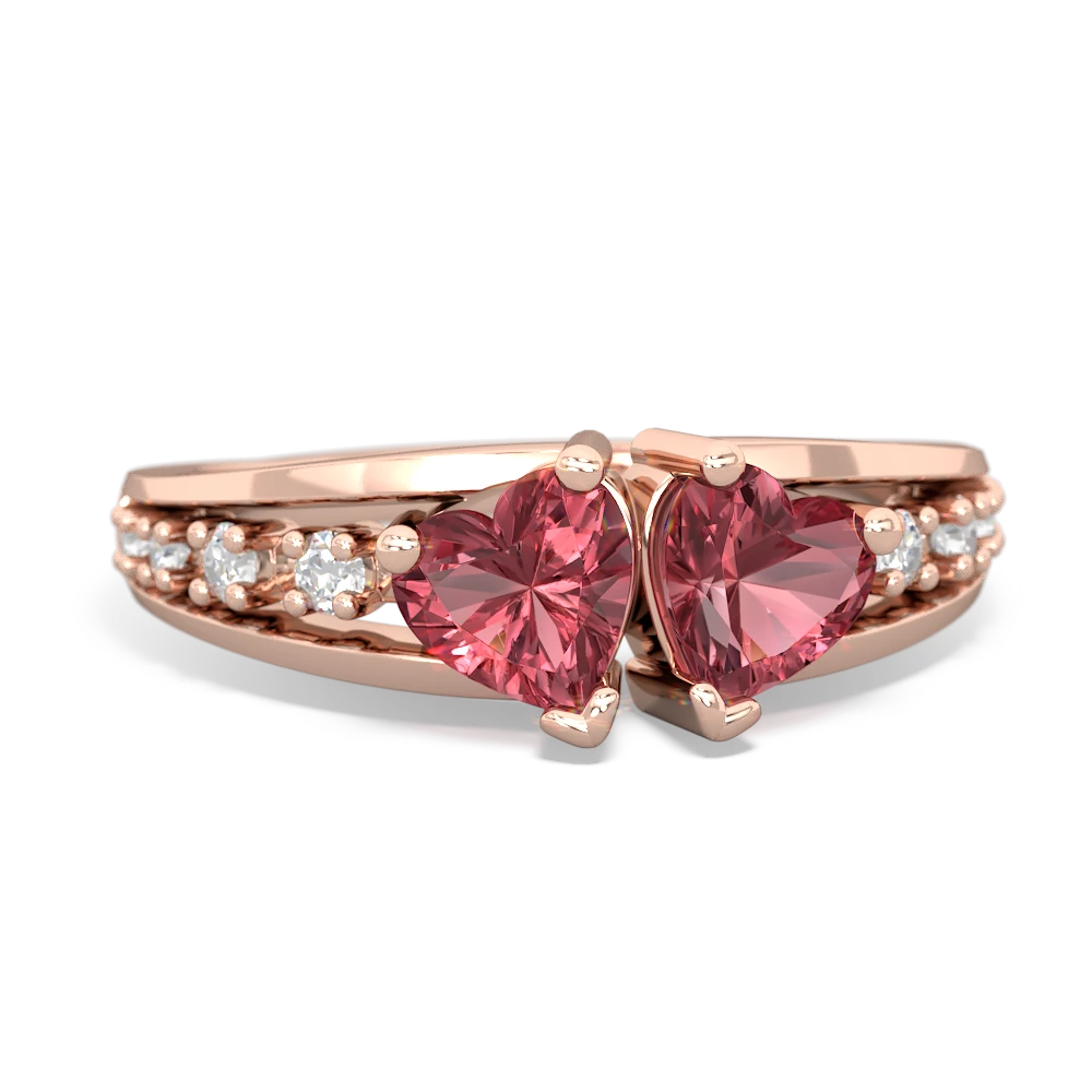 Pink Tourmaline Heart To Heart 14K Rose Gold ring R3342