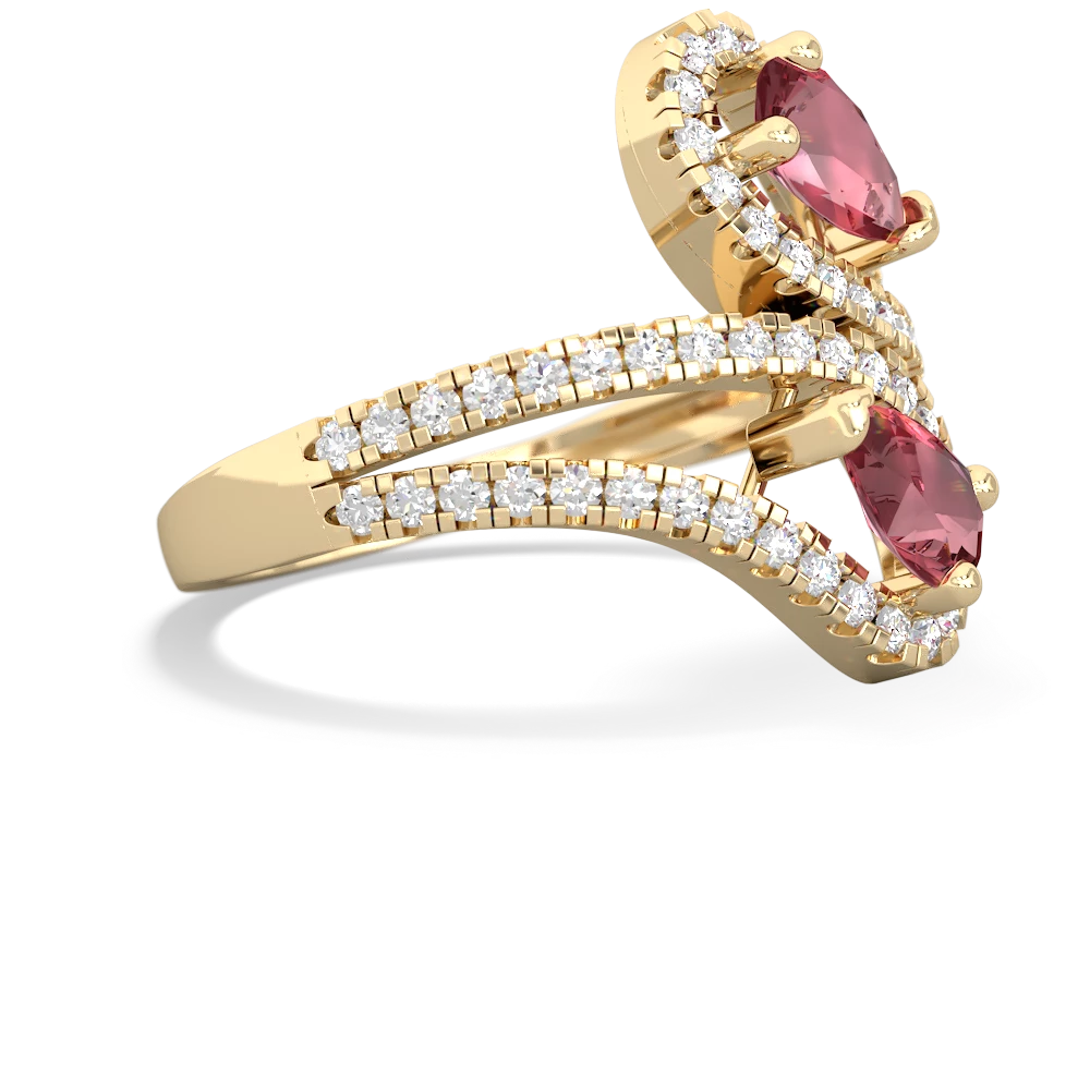 Pink Tourmaline Diamond Dazzler 14K Yellow Gold ring R3000