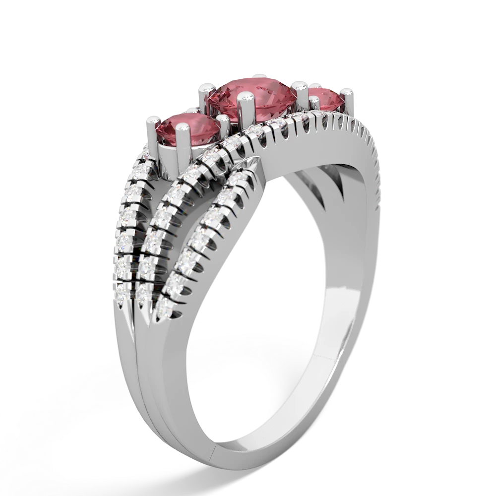 Ruby Three Stone Aurora 14K White Gold ring R3080