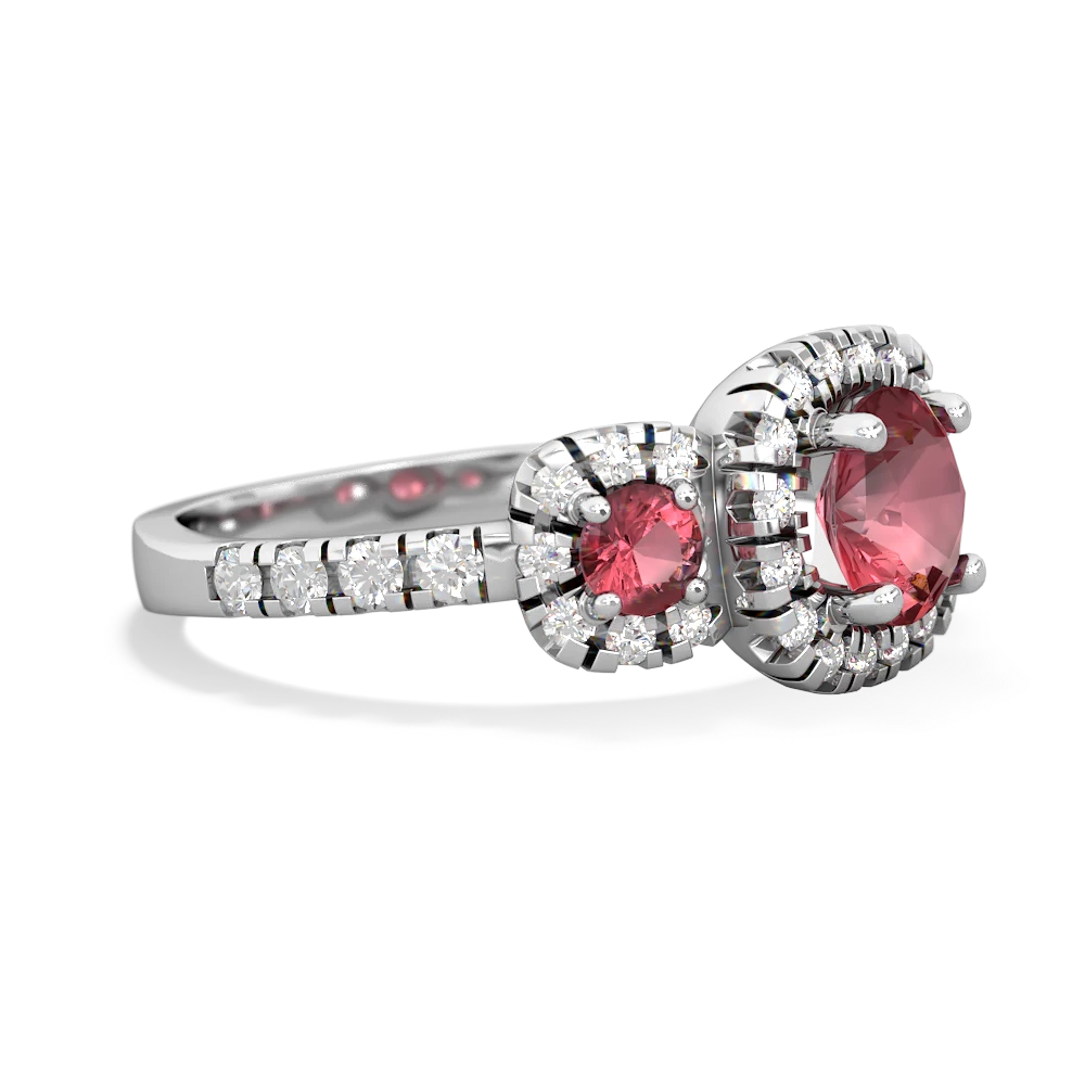 Pink Tourmaline Regal Halo 14K White Gold ring R5350