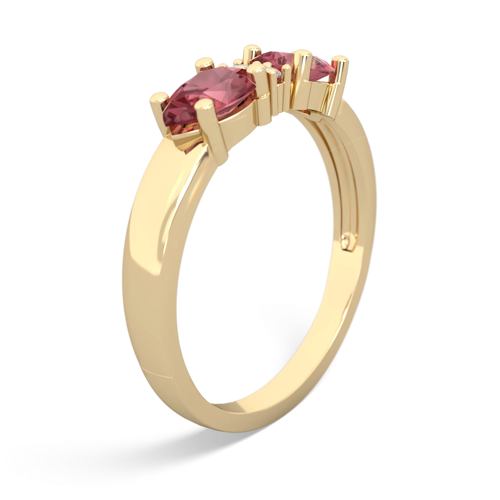 Pink Tourmaline Pear Bowtie 14K Yellow Gold ring R0865