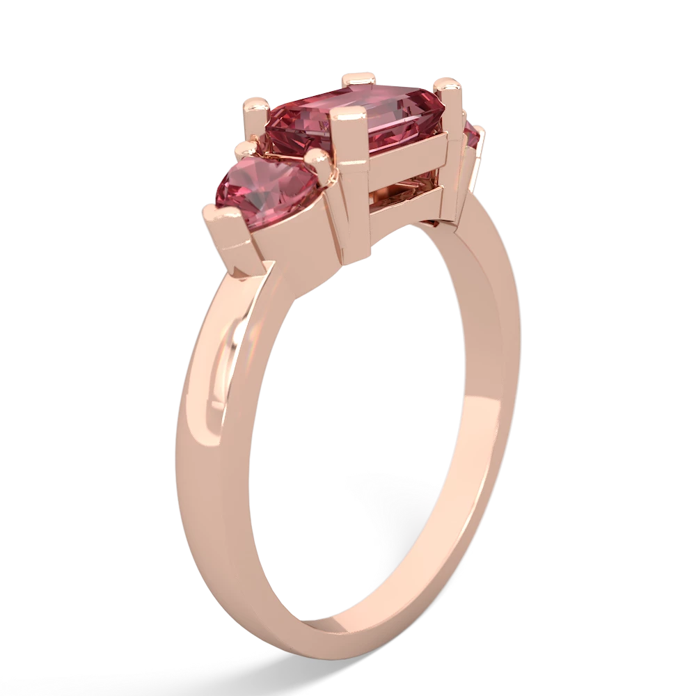 Lab Sapphire Three Stone 14K Rose Gold ring R5235