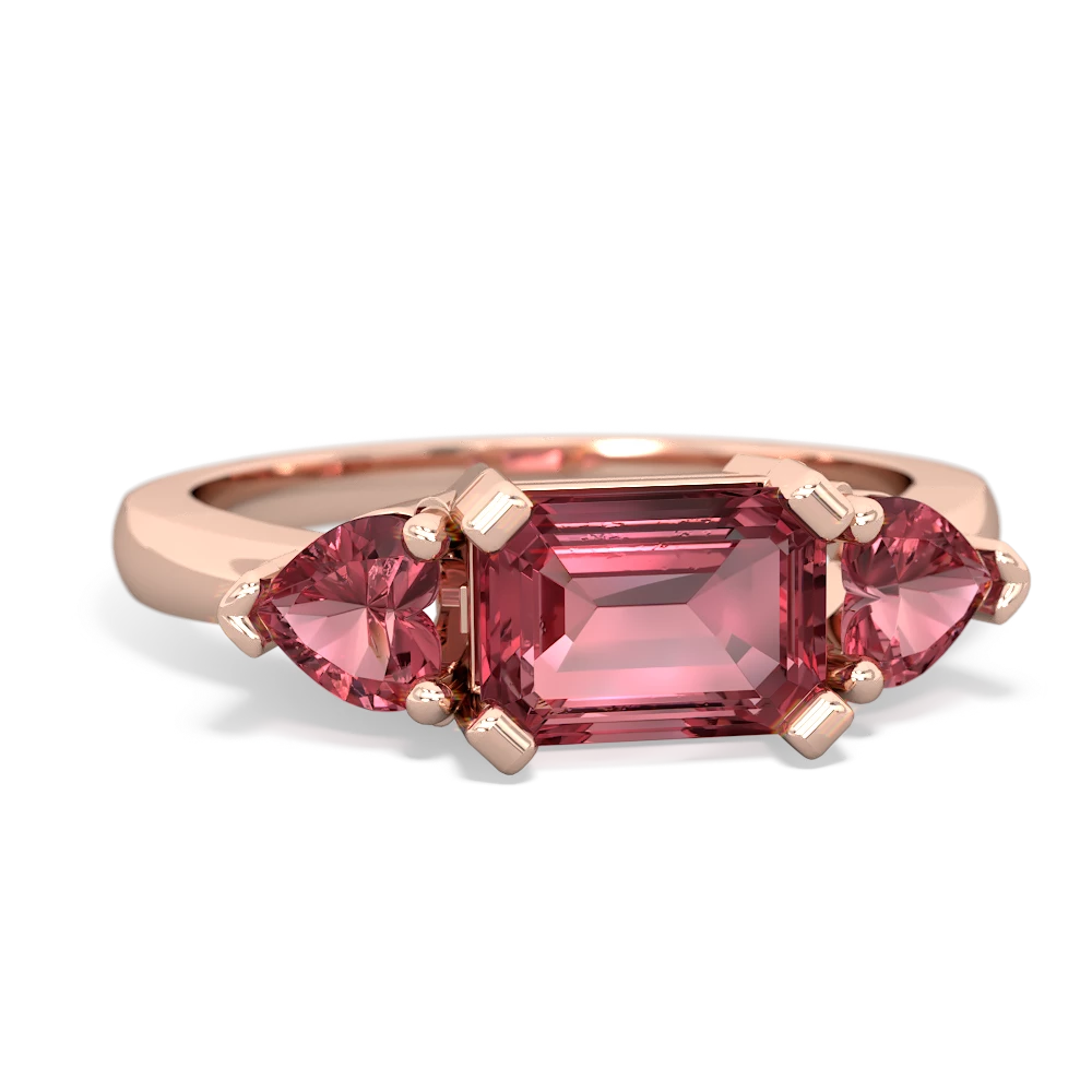 Ruby Three Stone 14K Rose Gold ring R5235