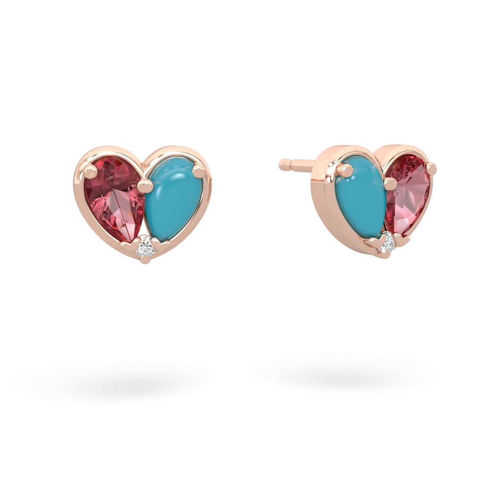 Pink Tourmaline 'Our Heart' 14K Rose Gold earrings E5072