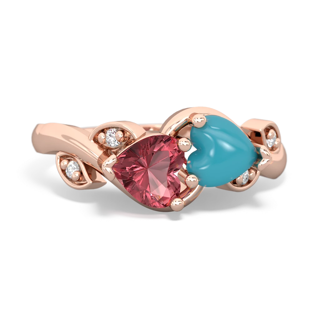 Pink Tourmaline Floral Elegance 14K Rose Gold ring R5790