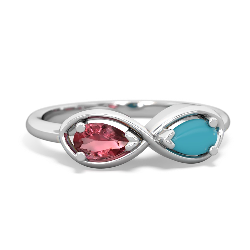 Pink Tourmaline Infinity 14K White Gold ring R5050