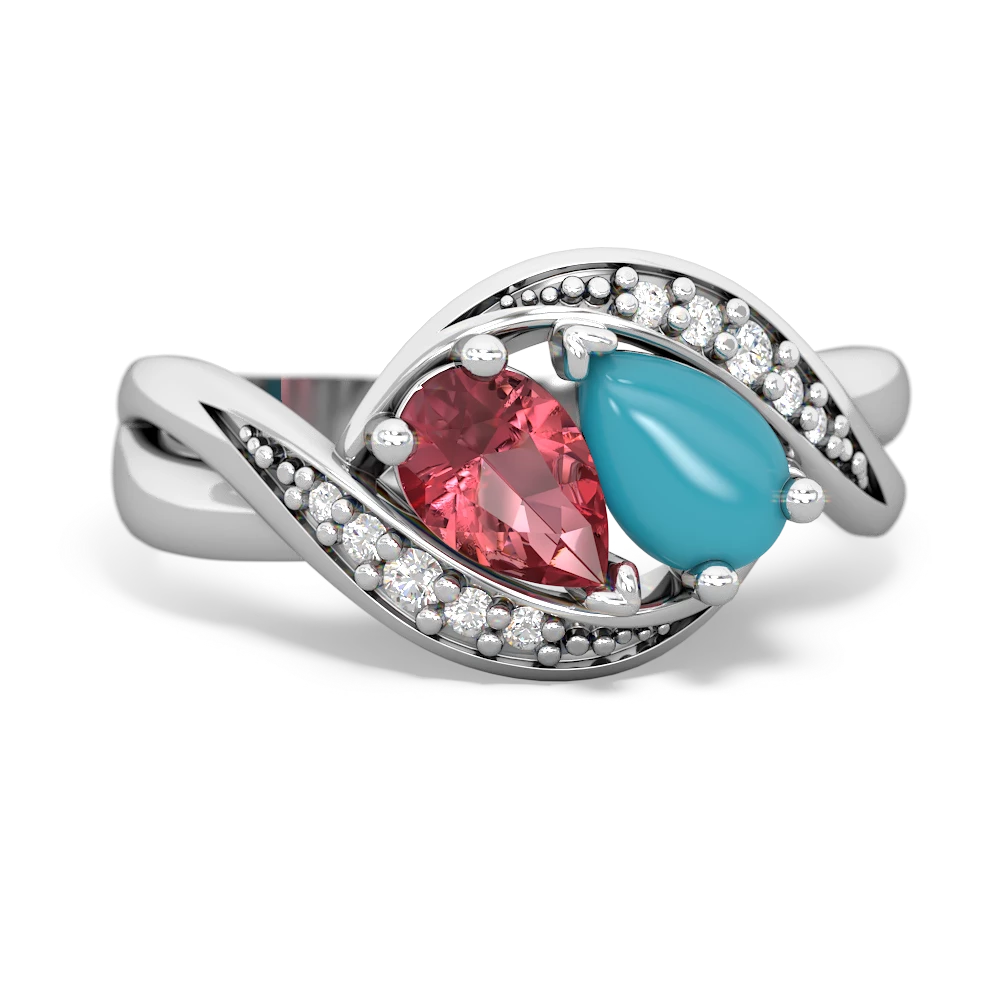 Pink Tourmaline Summer Winds 14K White Gold ring R5342