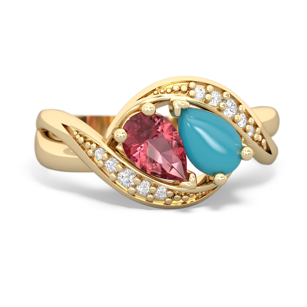 Pink Tourmaline Summer Winds 14K Yellow Gold ring R5342