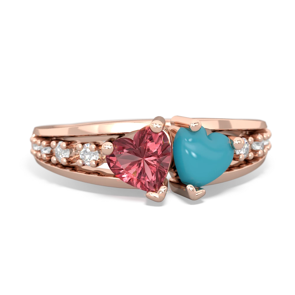 Pink Tourmaline Heart To Heart 14K Rose Gold ring R3342