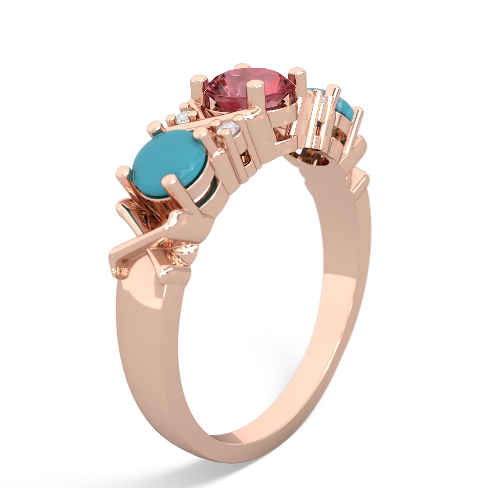 Pink Tourmaline Hugs And Kisses 14K Rose Gold ring R5016