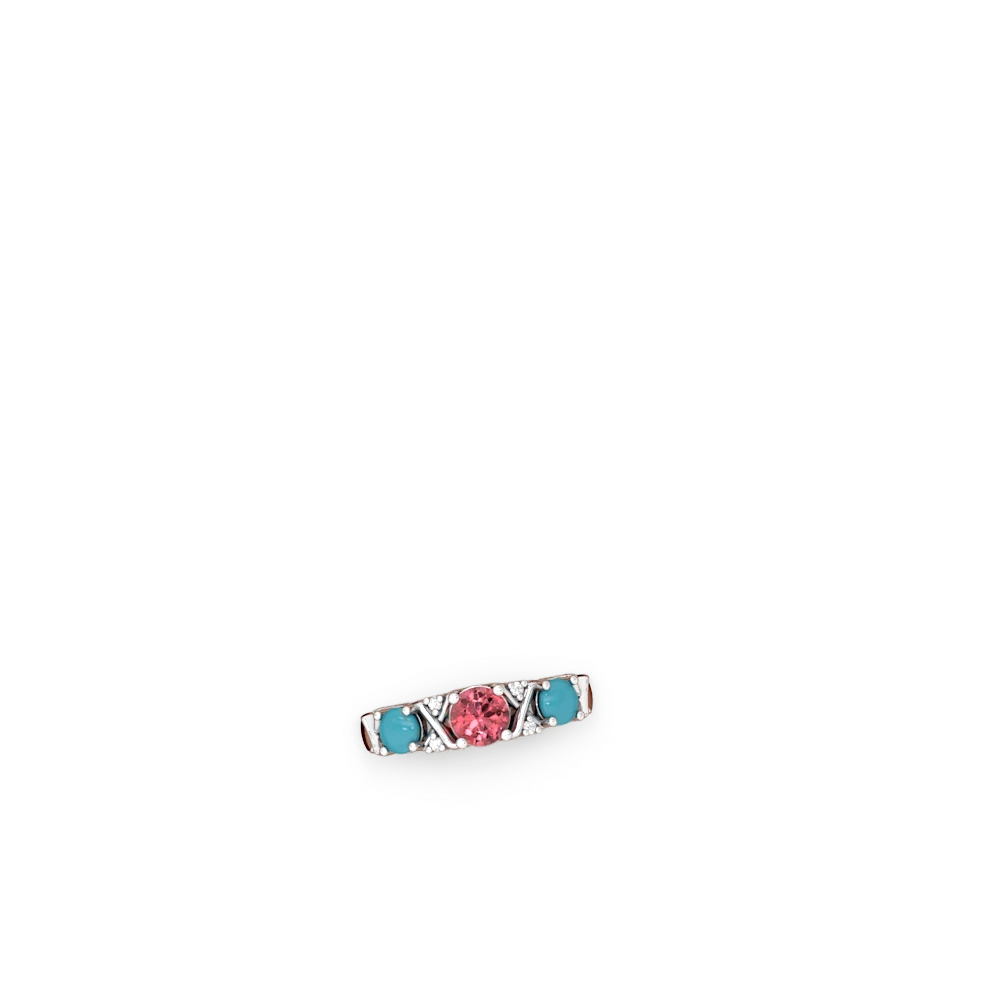 Pink Tourmaline Hugs And Kisses 14K White Gold ring R5016