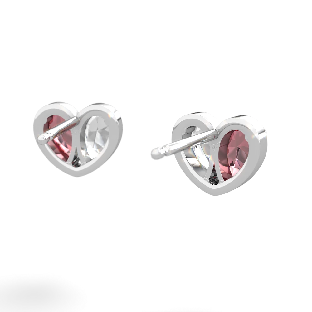 Pink Tourmaline 'Our Heart' 14K White Gold earrings E5072