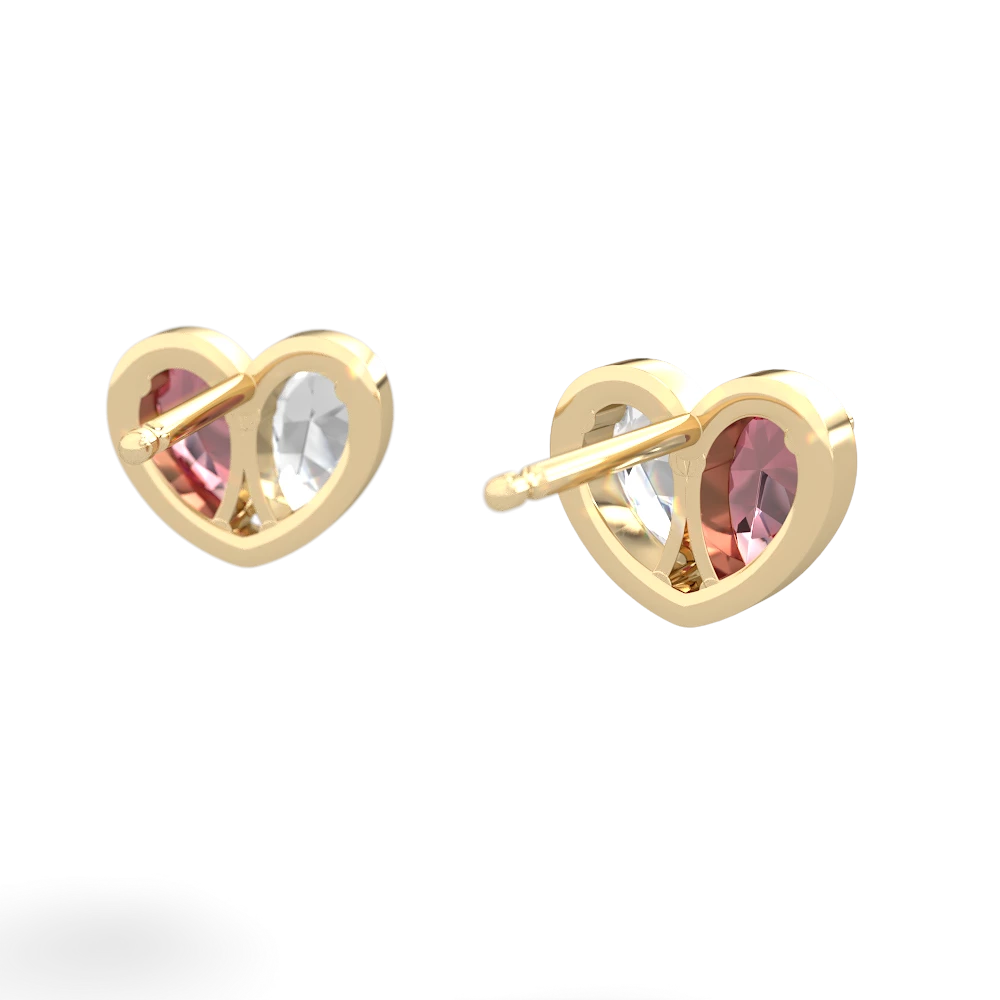 Pink Tourmaline 'Our Heart' 14K Yellow Gold earrings E5072