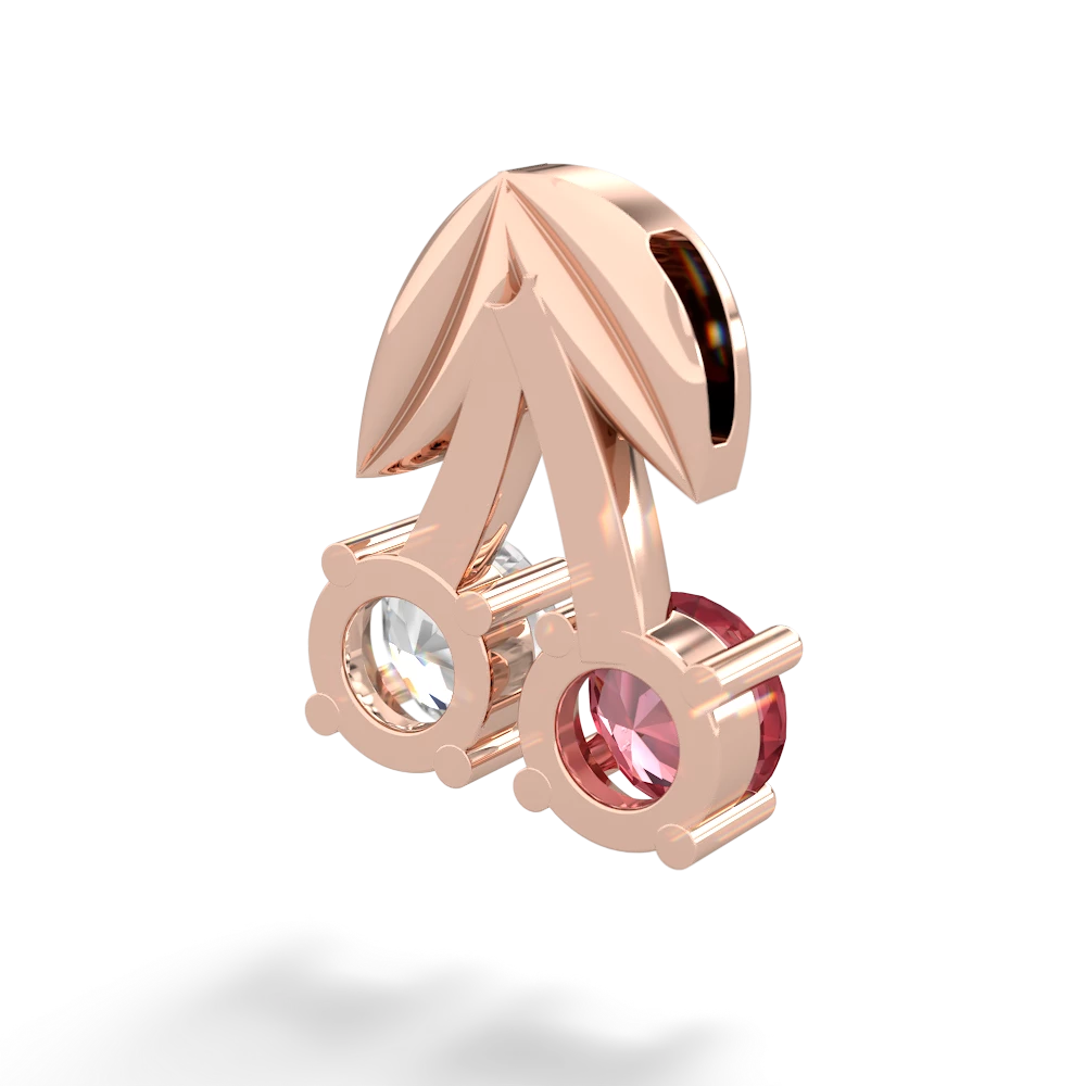 Pink Tourmaline Sweet Cherries 14K Rose Gold pendant P7001