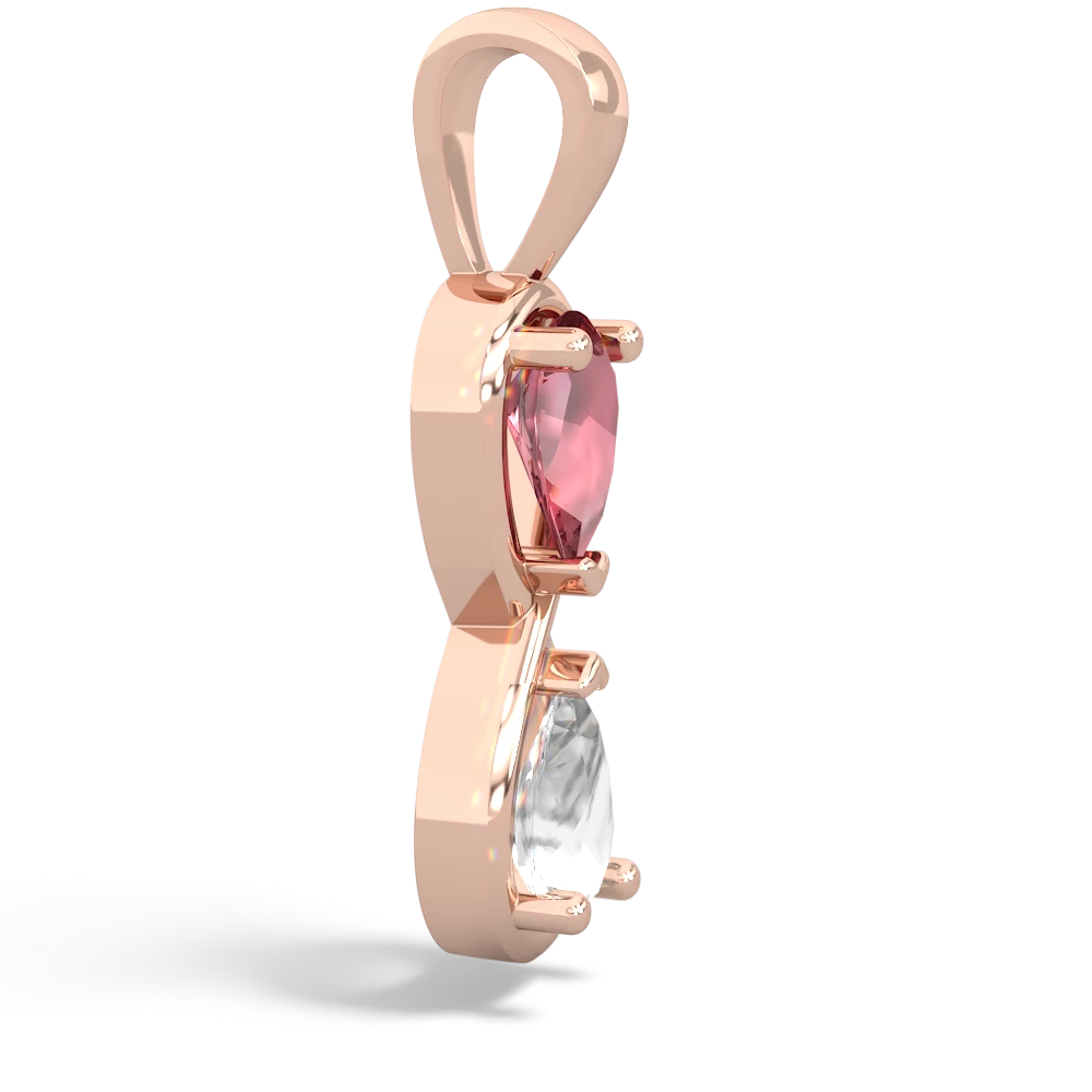 Pink Tourmaline Infinity 14K Rose Gold pendant P5050