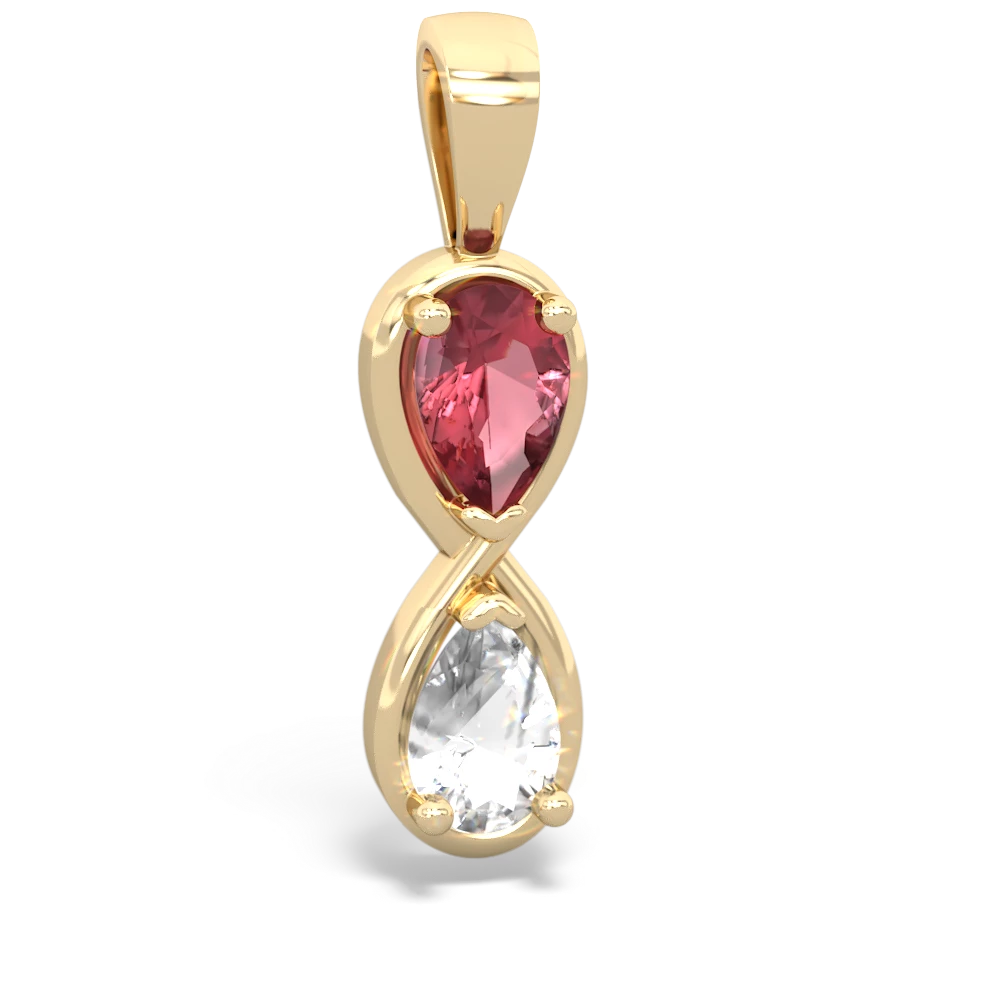 Pink Tourmaline Infinity 14K Yellow Gold pendant P5050