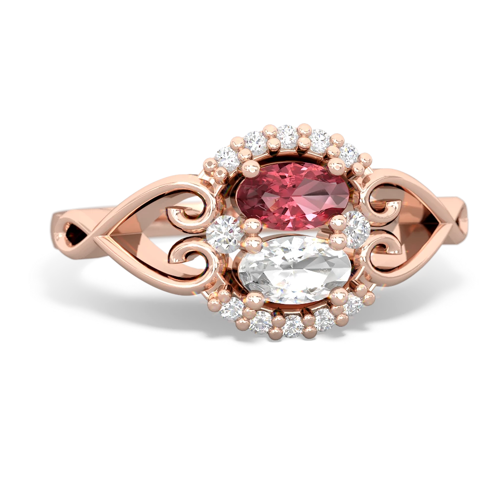 Pink Tourmaline Love Nest 14K Rose Gold ring R5860