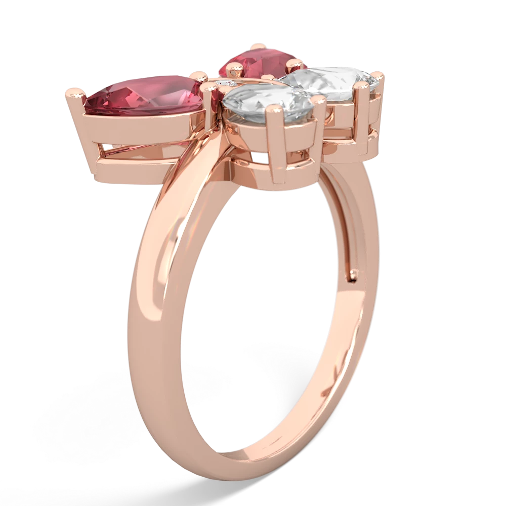 Pink Tourmaline Butterfly 14K Rose Gold ring R2215