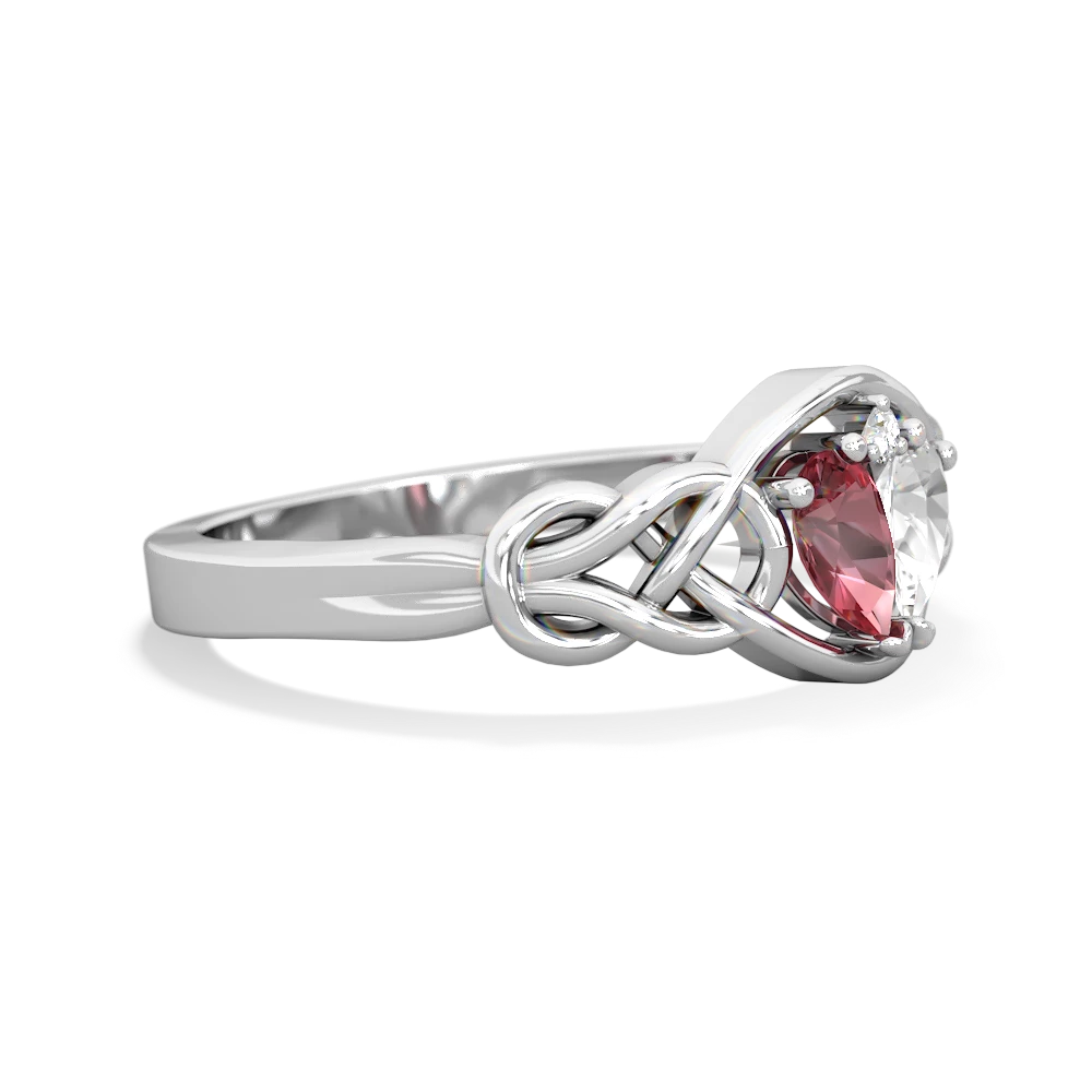 Pink Tourmaline Celtic Love Knot 14K White Gold ring R5420