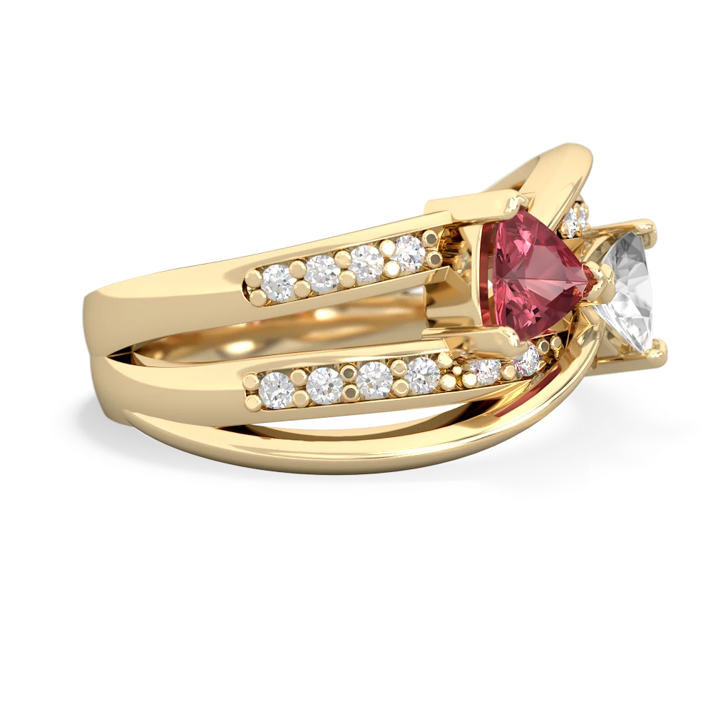 Pink Tourmaline Bowtie 14K Yellow Gold ring R2360