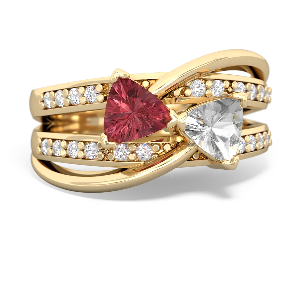 Pink Tourmaline Bowtie 14K Yellow Gold ring R2360