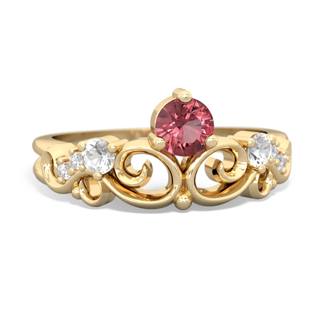 Pink Tourmaline Crown Keepsake 14K Yellow Gold ring R5740