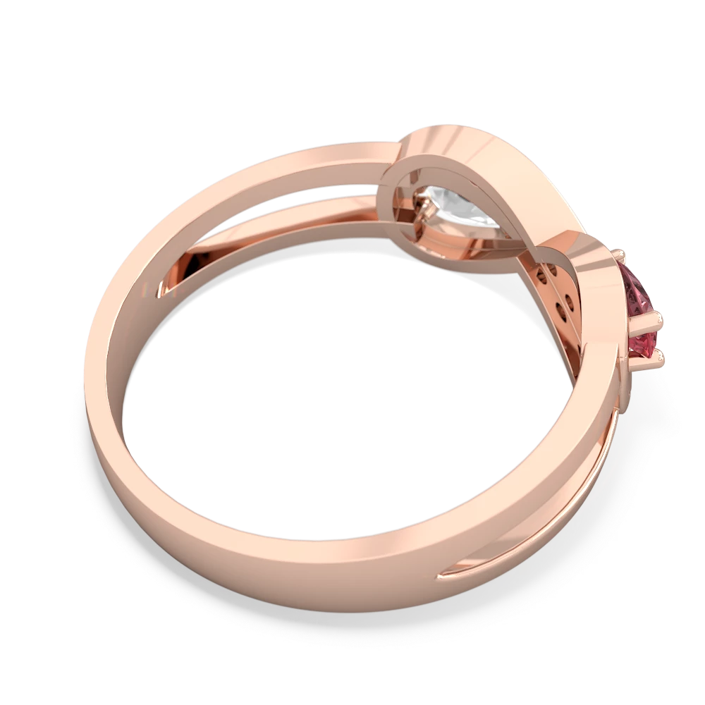 Pink Tourmaline Diamond Infinity 14K Rose Gold ring R5390