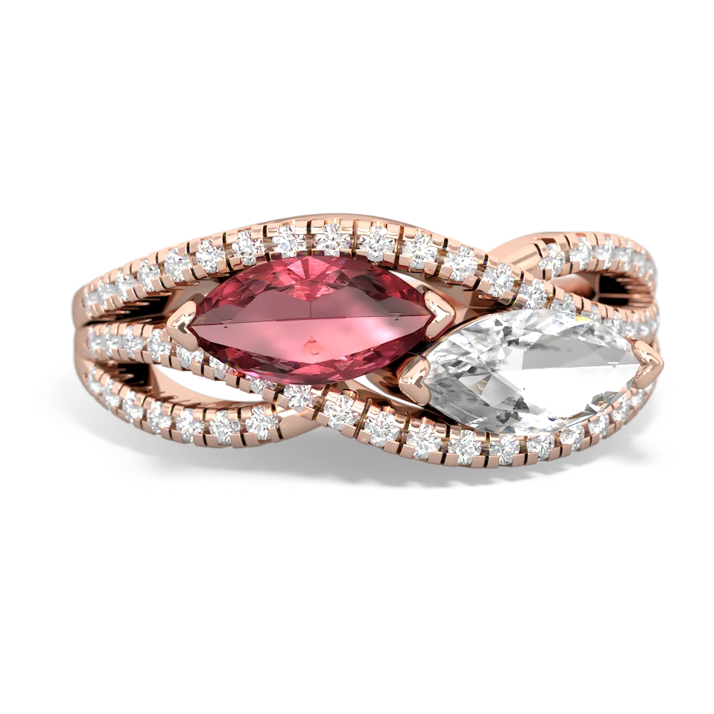 Pink Tourmaline Diamond Rivers 14K Rose Gold ring R3070