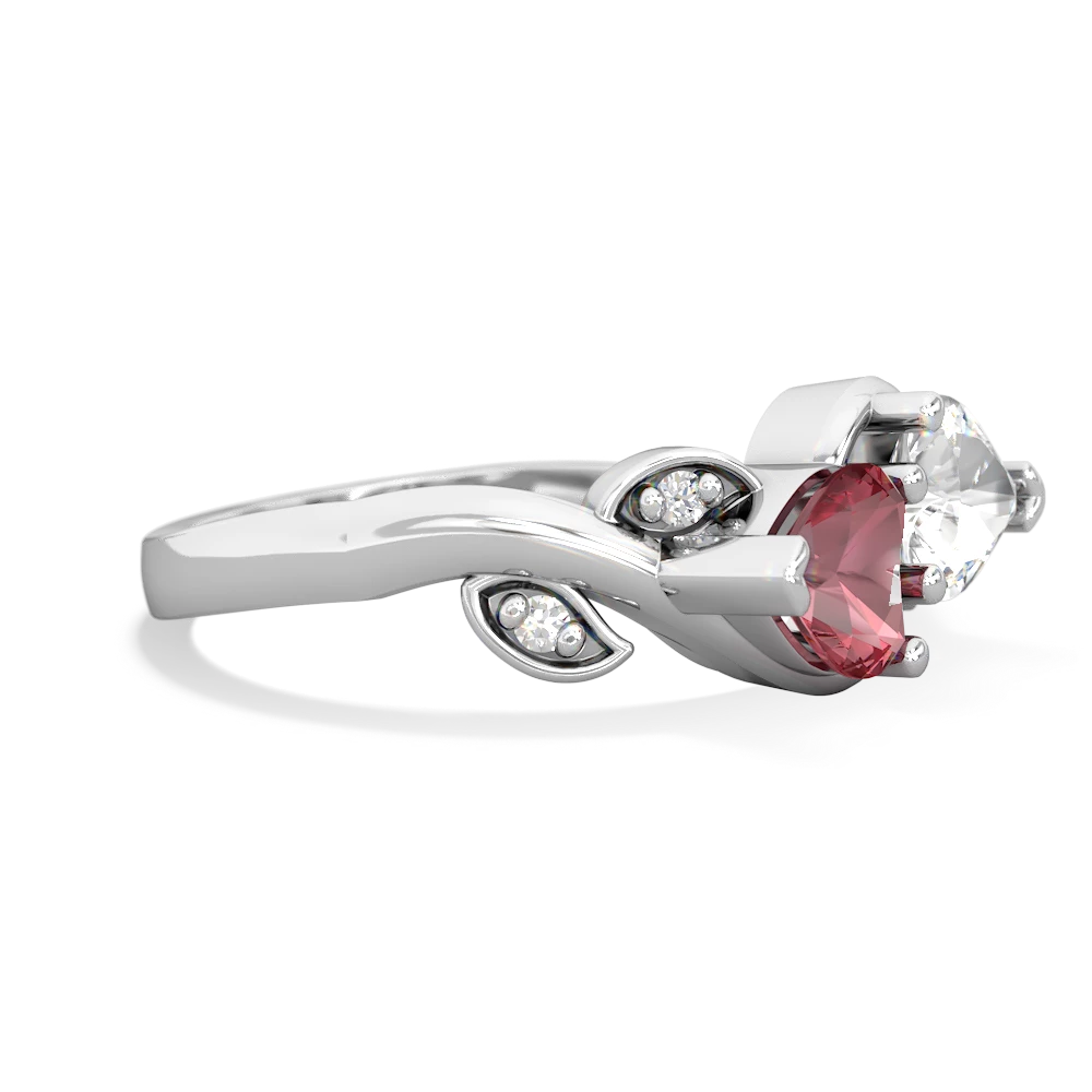 Pink Tourmaline Floral Elegance 14K White Gold ring R5790