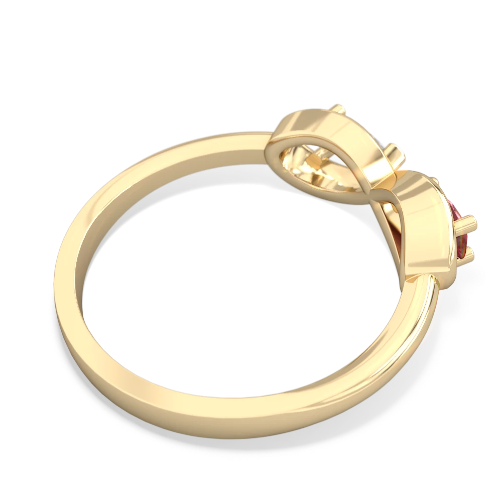 Pink Tourmaline Infinity 14K Yellow Gold ring R5050