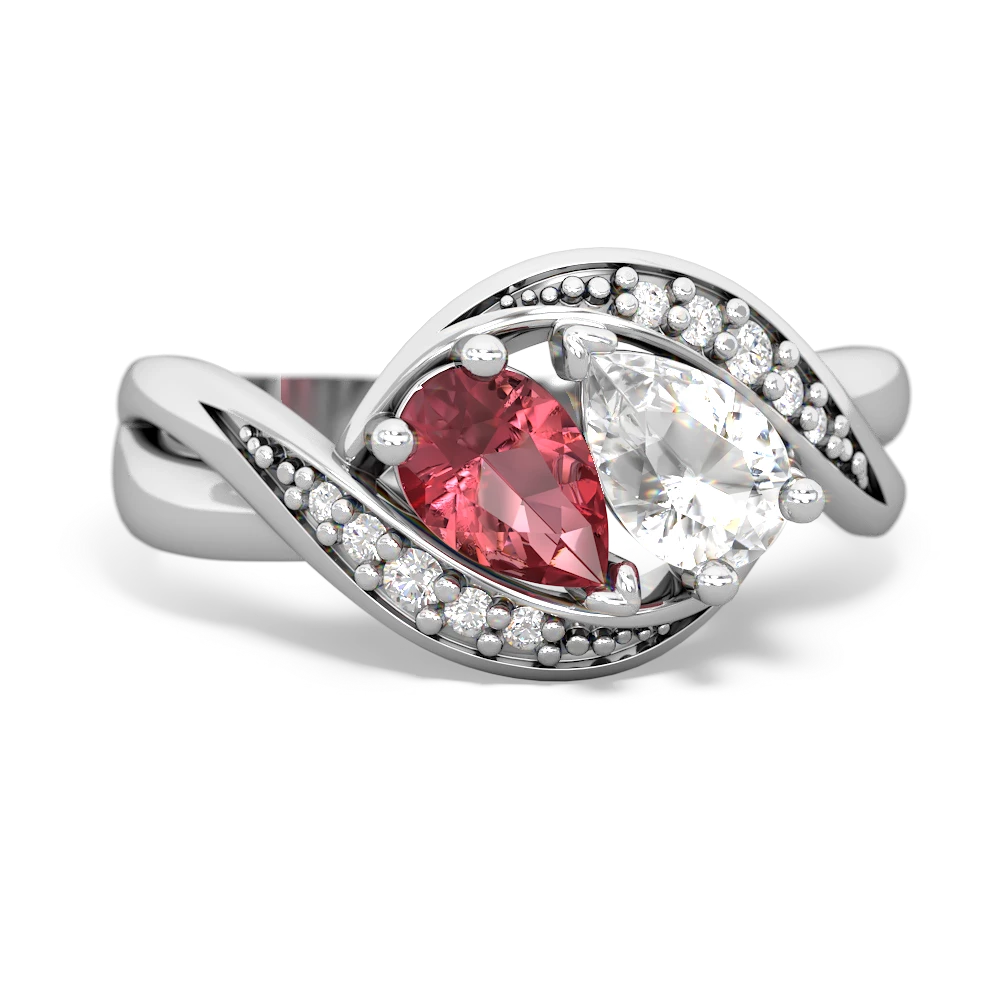 Pink Tourmaline Summer Winds 14K White Gold ring R5342