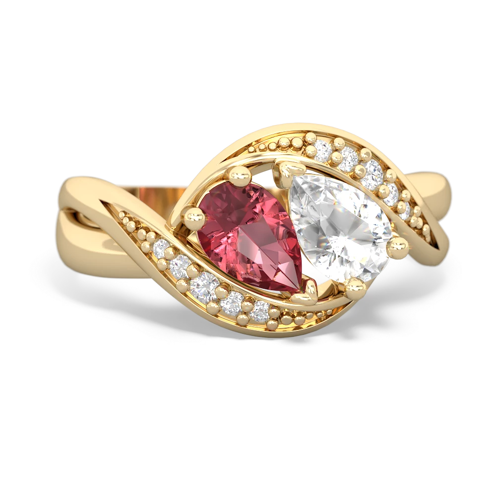 Pink Tourmaline Summer Winds 14K Yellow Gold ring R5342