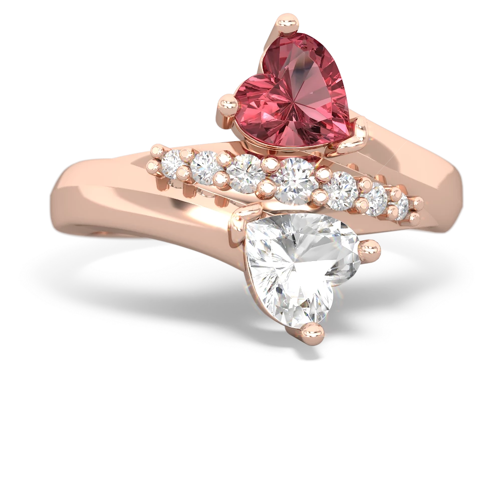 Pink Tourmaline Heart To Heart 14K Rose Gold ring R2064