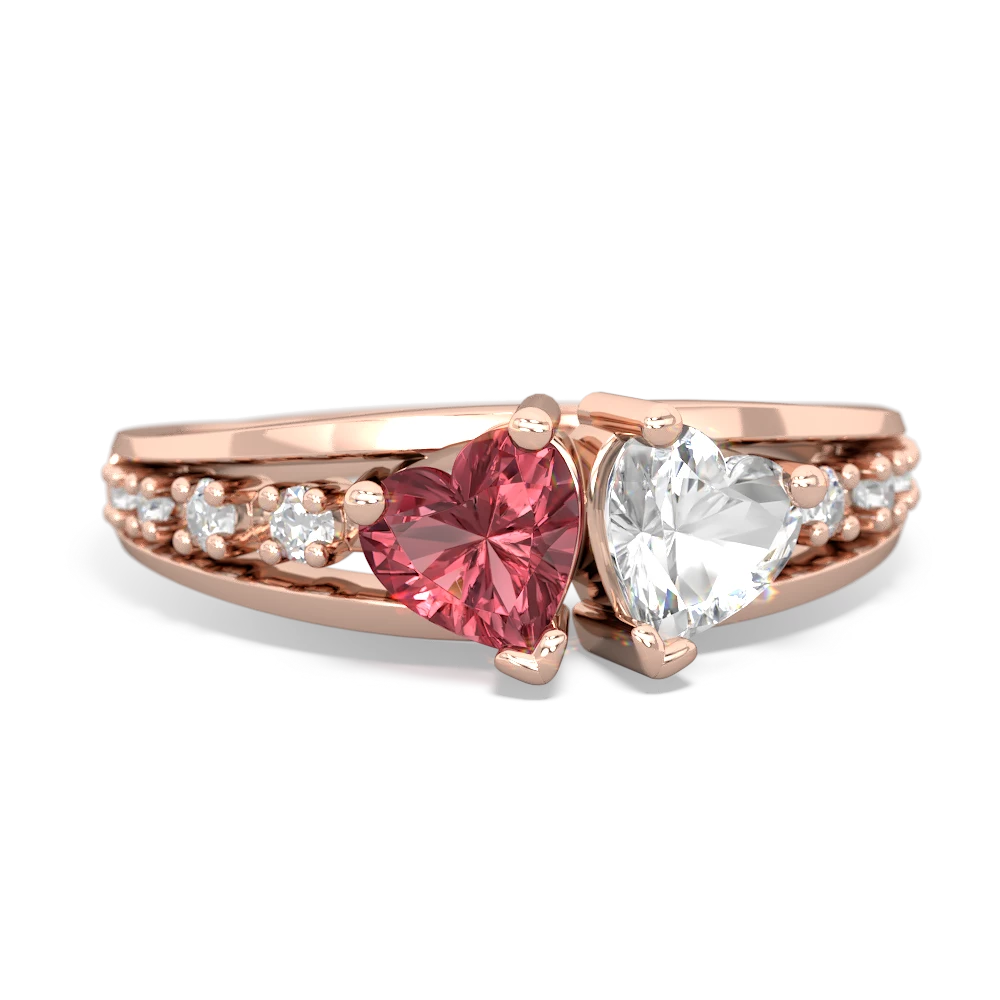 Pink Tourmaline Heart To Heart 14K Rose Gold ring R3342