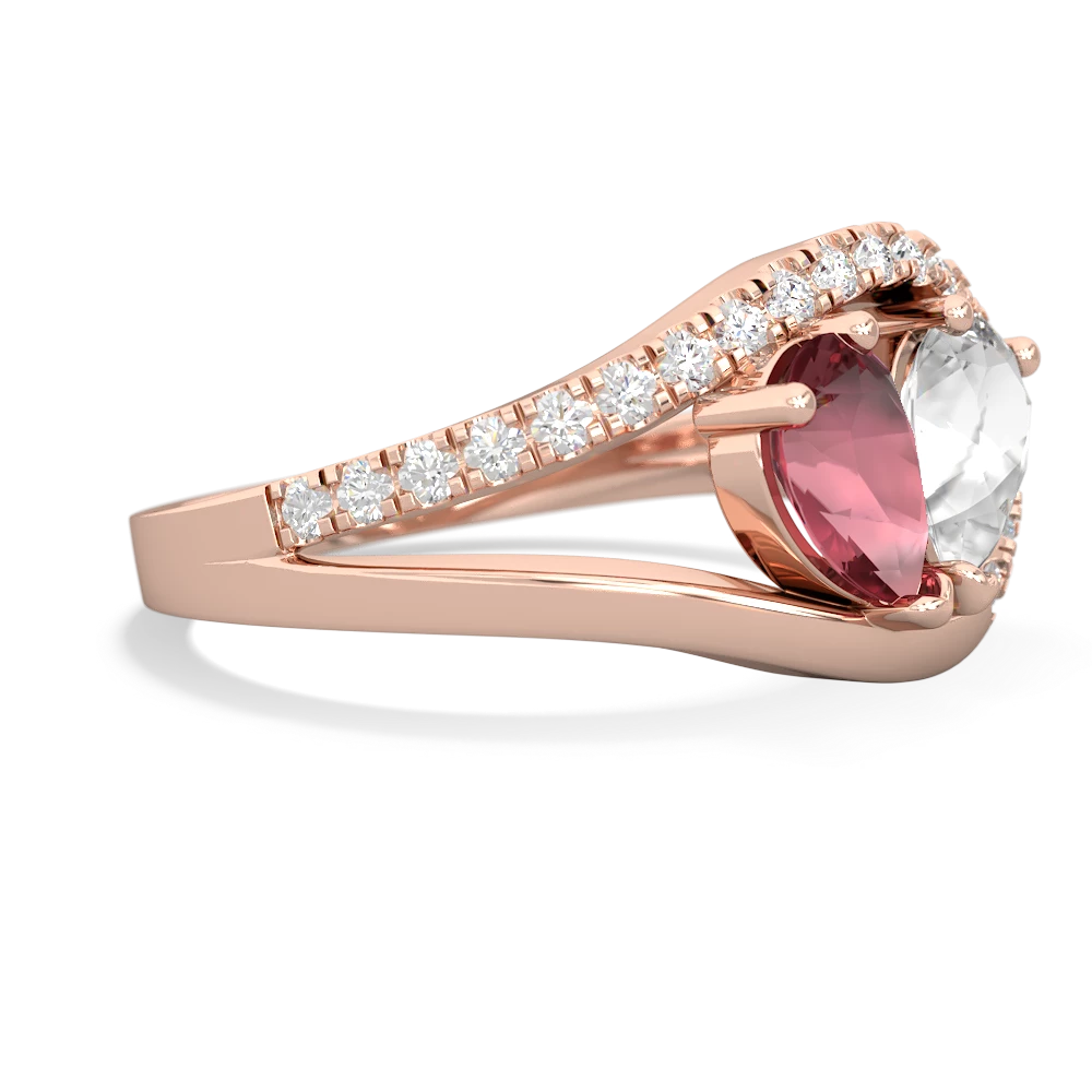 Pink Tourmaline Nestled Heart Keepsake 14K Rose Gold ring R5650