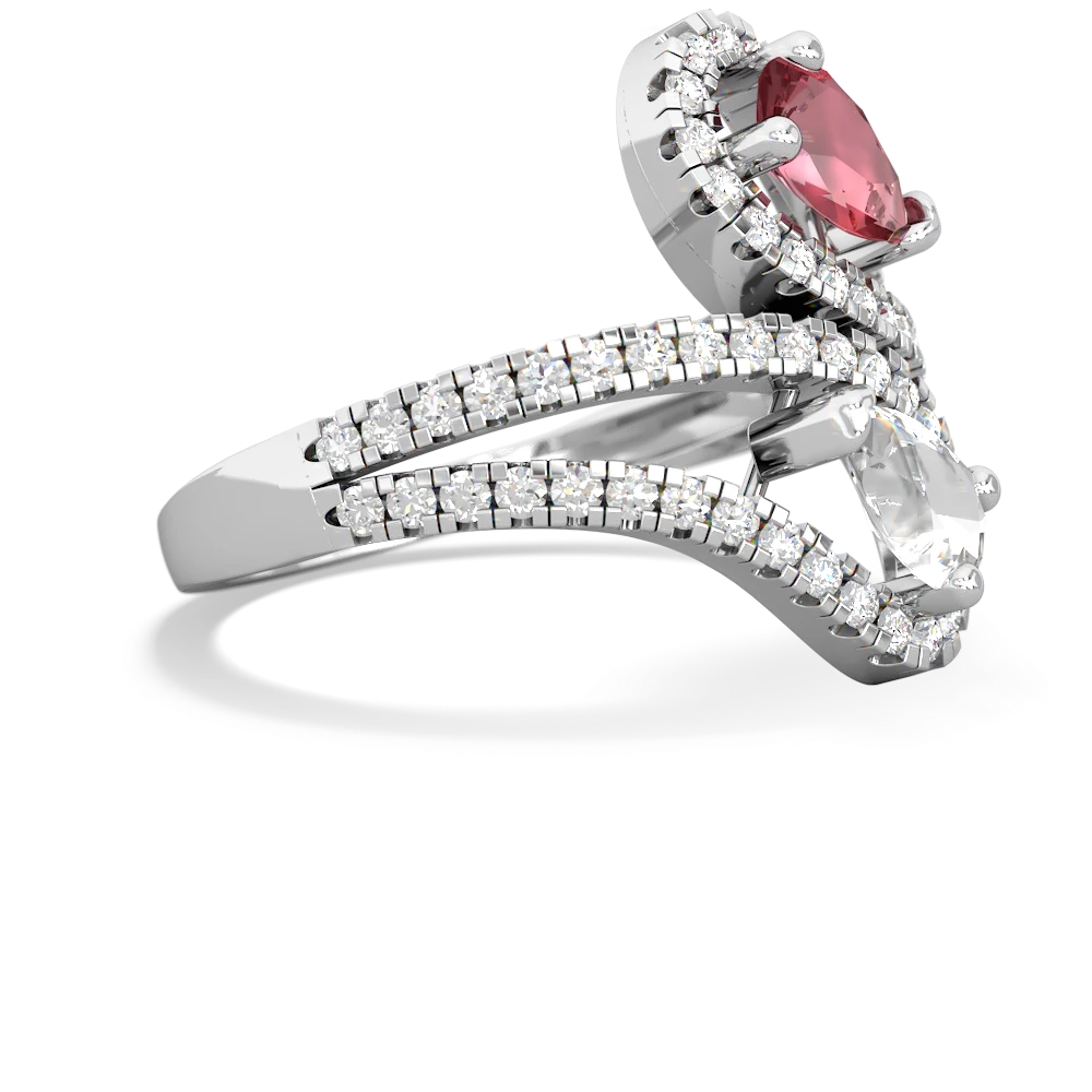 Pink Tourmaline Diamond Dazzler 14K White Gold ring R3000