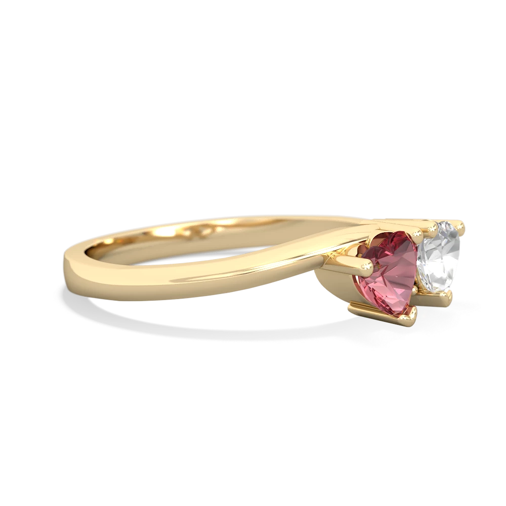 Pink Tourmaline Sweethearts 14K Yellow Gold ring R5260