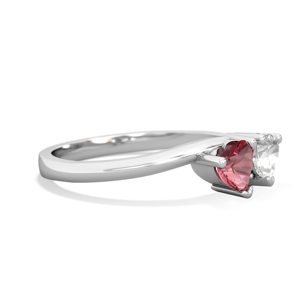 Pink Tourmaline Sweethearts 14K White Gold ring R5260